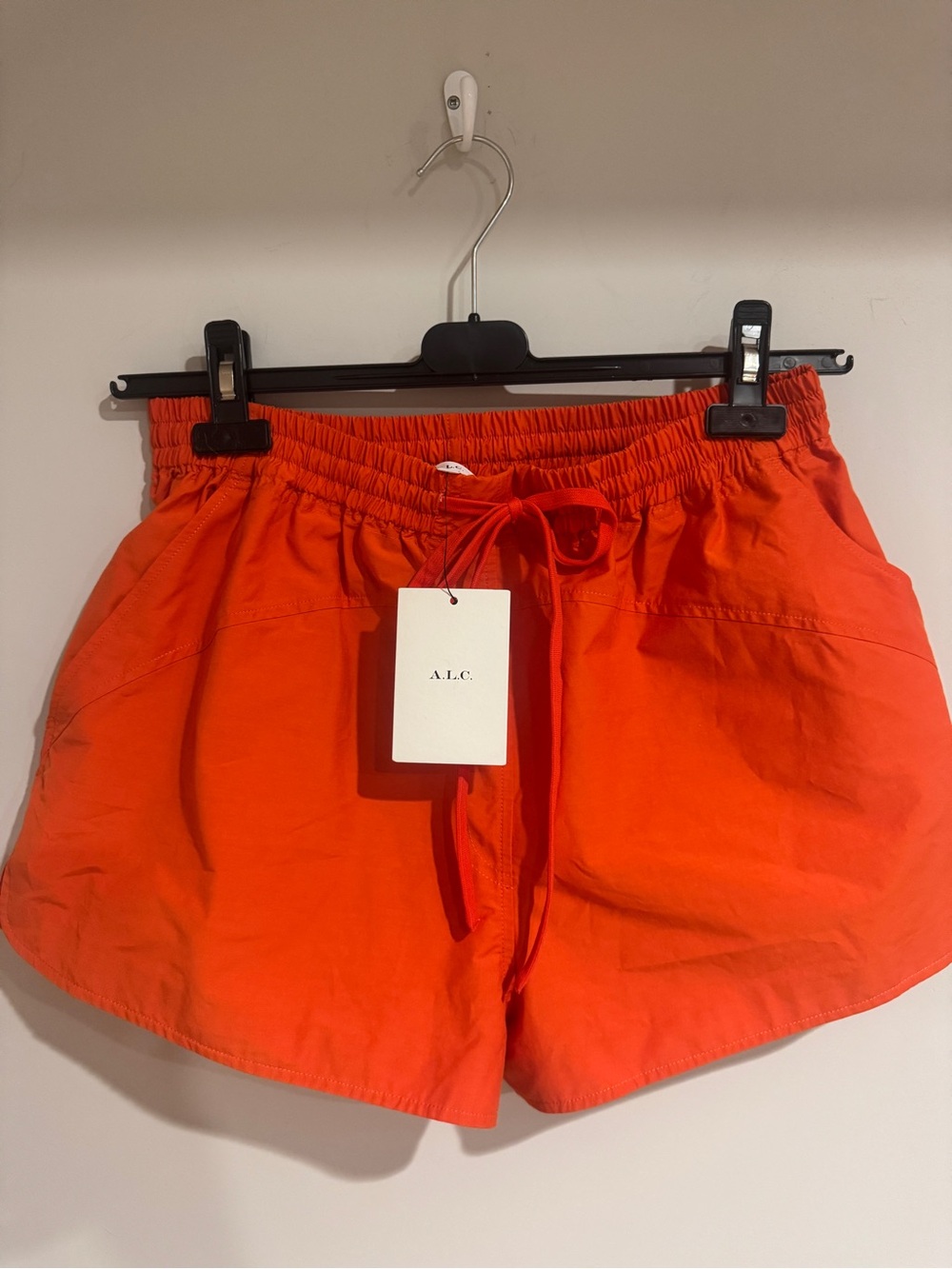 A.L.C. Women's Bright Orange Drawstring Athletic Shorts